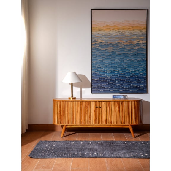 Rugsotic Carpets Hand Knotted Loom Wool 2'6''x10' Runner Area Rug Contemporary Charcoal L00530
