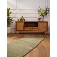 thumbnail image 1 of Rugsotic Carpets Hand Knotted Wool Area Rug 2'6''x10' Green Contemporary Runner Indoor Rug for Living Room, Bedroom Antimicrobial L00535, 1 of 5