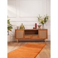 thumbnail image 1 of Rugsotic Carpets Hand Knotted Wool Area Rug 2'6''x10' Orange Contemporary Runner Indoor Rug for Living Room, Bedroom Antimicrobial L00102, 1 of 4