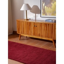 Rugsotic Carpets Hand Knotted Loom Wool 2'6''x8' Runner Area Rug Solid Dark Red L00999