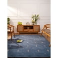 thumbnail image 1 of Rugsotic Carpets Hand Knotted Wool Area Rug 3'x5' Blue Contemporary Rectangle Indoor Rug for Living Room, Bedroom Antimicrobial L00501, 1 of 6