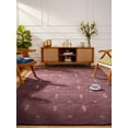 thumbnail image 1 of Rugsotic Carpets Hand Knotted Wool Area Rug 3'x5' Purple Contemporary Rectangle Indoor Rug for Living Room, Bedroom Antimicrobial L00501, 1 of 6