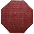 thumbnail image 1 of Rugsotic Carpets Hand Knotted Loom Wool 6'x6' Octagon Area Rug Solid Dark Red L00999, 1 of 4