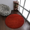 thumbnail image 1 of Rugsotic Carpets Hand Knotted Loom Wool 6'x6' Round Area Rug Solid Dark Red L00999, 1 of 4