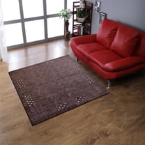 Rugsotic Carpets Hand Knotted Loom Wool 6'x6' Square Area Rug Contemporary Brown L00530