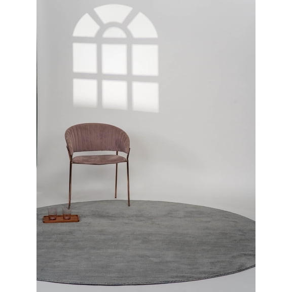 Rugsotic Carpets Hand Knotted Wool Area Rug 10'x10' Light Blue Solid Round Indoor Rug for Living Room, Bedroom Antimicrobial L00111