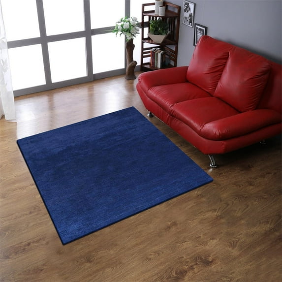 Rugsotic Carpets Handmade Rugs Hand Knotted Loom Square 10'x10' Aqua Wool for Indoor Use