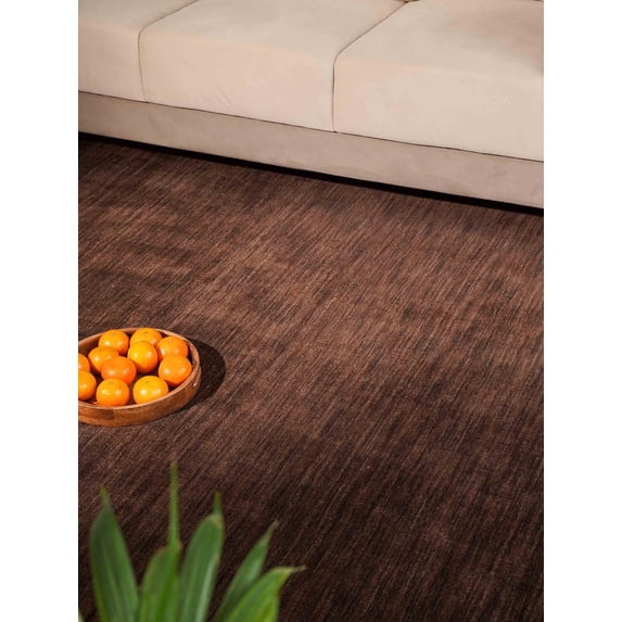 Rugsotic Carpets Handmade Rugs Hand Knotted Loom Square 10'x10' Brown Wool for Indoor Use