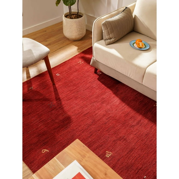 Rugsotic Carpets Handmade Rugs Hand Knotted Loom Square 10'x10' Red Wool for Indoor Use