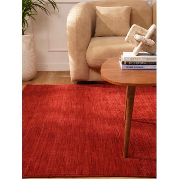 Rugsotic Carpets Handmade Rugs Hand Knotted Loom Square 10'x10' Red Wool for Indoor Use