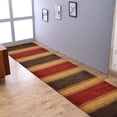 thumbnail image 1 of Rugsotic Carpets Hand Knotted Wool Area Rug 2'6''x8' Charcoal Gold Contemporary Runner Indoor Rug for Living Room, Bedroom Antimicrobial L00204, 1 of 7