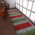 thumbnail image 1 of Rugsotic Carpets Handmade Rugs Hand Knotted Loom Runner 2'8''x10' Green Blue Wool for Indoor Use, 1 of 5