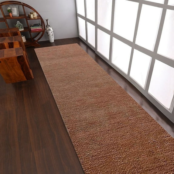 Rugsotic Carpets Handmade Rugs Hand Knotted Loom Runner 2'8''x10' Light Brown Wool for Indoor Use