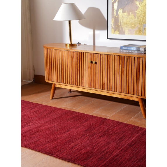 Rugsotic Carpets Handmade Rugs Hand Knotted Loom Runner 2'8''x12' Red Wool for Indoor Use