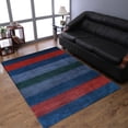 thumbnail image 1 of Rugsotic Carpets Hand Knotted Wool Area Rug 3'x5' Blue Light Blue Contemporary Rectangle Indoor Rug for Living Room, Bedroom Antimicrobial L00204, 1 of 6