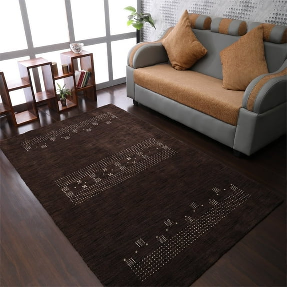Rugsotic Carpets Handmade Rugs Hand Knotted Loom Rectangle 3'x5' Brown Wool for Indoor Use