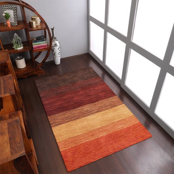 Rugsotic Carpets Handmade Rugs Hand Knotted Loom Rectangle 3'x5' Multicolor Wool for Indoor Use