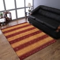thumbnail image 1 of Rugsotic Carpets Handmade Rugs Hand Knotted Loom Rectangle 3'x5' Red Gold Wool for Indoor Use, 1 of 5
