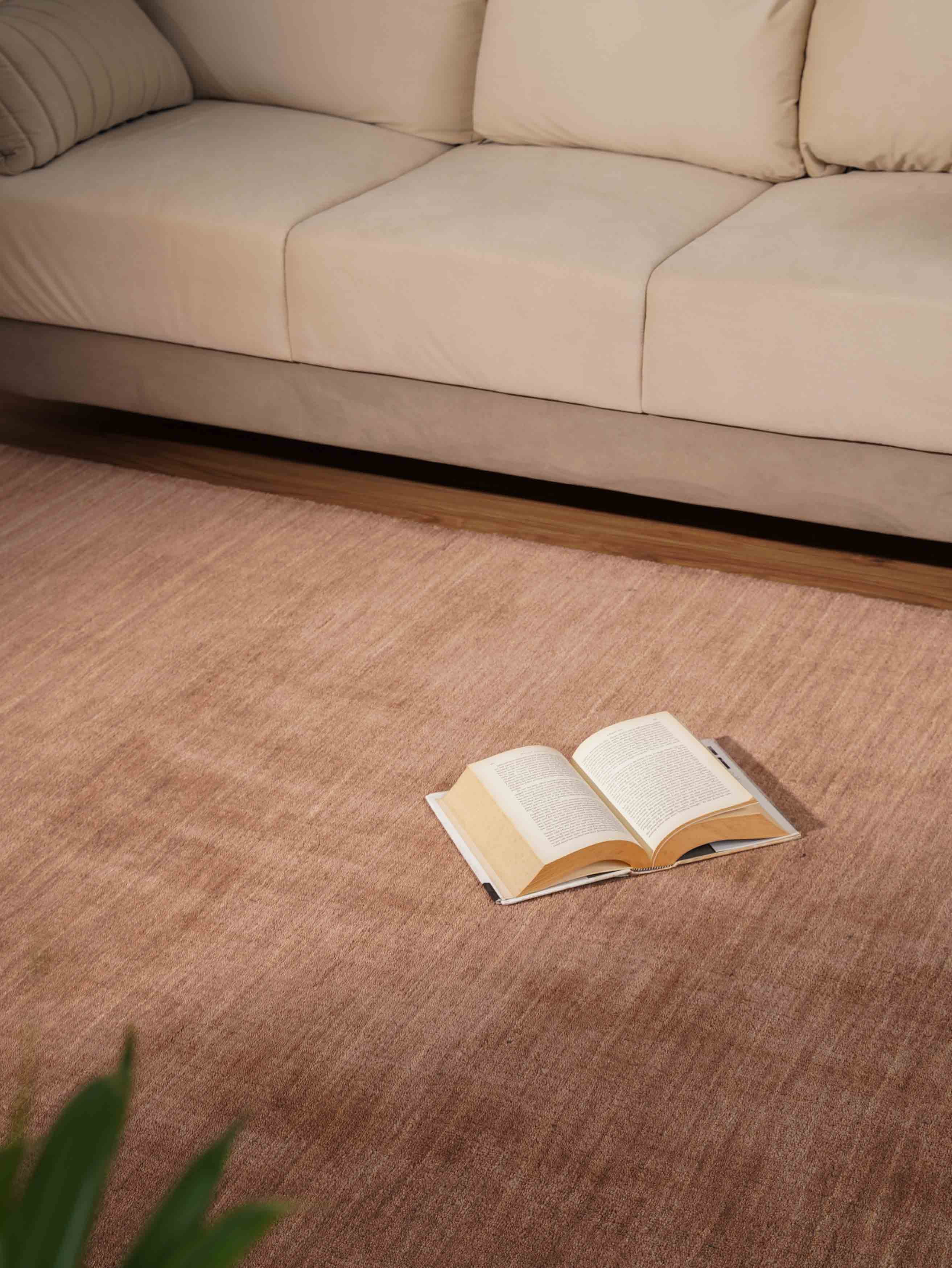 Hand-Knotted Light Brown Wool 4' x 6' Area Rug