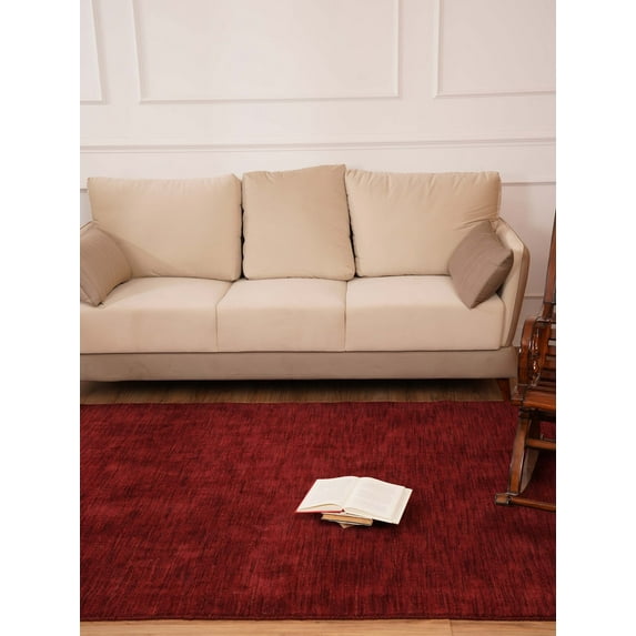 Rugsotic Carpets Handmade Rugs Hand Knotted Loom Rectangle 4'x6' Red Wool for Indoor Use
