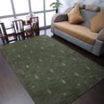 thumbnail image 1 of Rugsotic Carpets Handmade Rugs Hand Knotted Loom Rectangle 5'x8' Green White Wool for Indoor Use, 1 of 9
