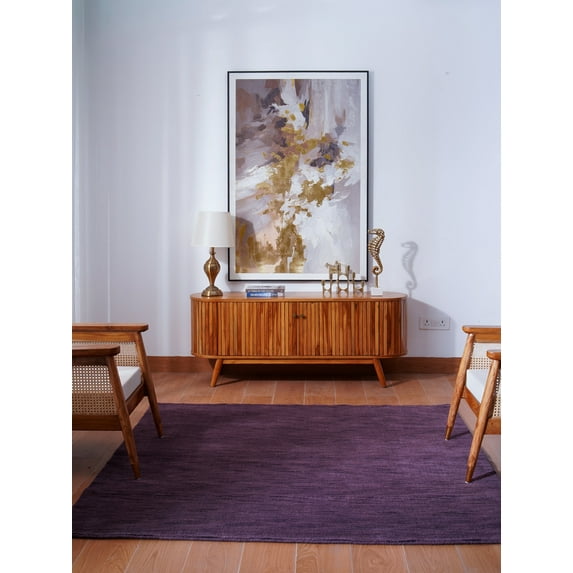 Rugsotic Carpets Handmade Rugs Hand Knotted Loom Square 6'x6' Purple Wool for Indoor Use