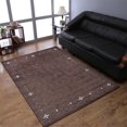 thumbnail image 1 of Rugsotic Carpets Hand Knotted Wool Area Rug 8'x10' Brown Contemporary Rectangle Indoor Rug for Living Room, Bedroom Antimicrobial L00516, 1 of 5