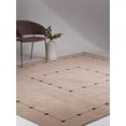 thumbnail image 1 of Rugsotic Carpets Hand Knotted Wool Area Rug 8'x11' Beige Geometric Rectangle Indoor Rug for Living Room, Bedroom Antimicrobial L00532, 1 of 4