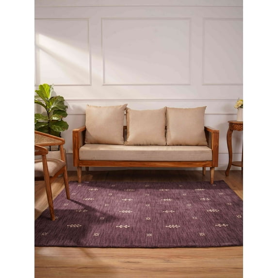 Rugsotic Carpets Handmade Rugs Hand Knotted Loom Square 8'x8' Purple Wool for Indoor Use