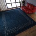 thumbnail image 1 of Rugsotic Carpets Hand Knotted Wool Area Rug 8'x10' Blue Contemporary Rectangle Indoor Rug for Living Room, Bedroom Antimicrobial L00531, 1 of 8