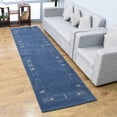 thumbnail image 1 of Rugsotic Carpets Handmade Rugs Hand Knotted Loom Runner 2'6''x10' Blue Wool for Indoor Use, 1 of 7