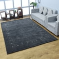 thumbnail image 1 of Rugsotic Carpets Hand Knotted Wool Area Rug 8'x10' Charcoal Contemporary Rectangle Indoor Rug for Living Room, Bedroom Antimicrobial L00520, 1 of 6