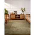thumbnail image 1 of Rugsotic Carpets Hand Knotted Wool Area Rug 6'x9' Green Contemporary Rectangle Indoor Rug for Living Room, Bedroom Antimicrobial L00507, 1 of 7