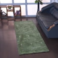 thumbnail image 1 of Rugsotic Carpets Hand Knotted Wool Area Rug 2'6''x10' Green Contemporary Runner Indoor Rug for Living Room, Bedroom Antimicrobial L00515, 1 of 8