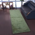 thumbnail image 1 of Rugsotic Carpets Hand Knotted Wool Area Rug 2'6''x10' Green Contemporary Runner Indoor Rug for Living Room, Bedroom Antimicrobial L00531, 1 of 9
