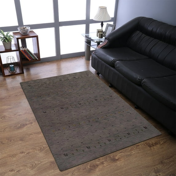 Rugsotic Carpets Handmade Rugs Hand Knotted Loom Rectangle 8'x10' Light Blue Wool for Indoor Use