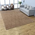 thumbnail image 1 of Rugsotic Carpets Hand Knotted Wool Area Rug 6'7''x9'10'' Light Brown Geometric Rectangle Indoor Rug for Living Room, Bedroom Antimicrobial L00645, 1 of 10