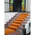 thumbnail image 1 of Rugsotic Carpets Hand Knotted Wool Area Rug 2'6''x12' Orange Contemporary Runner Indoor Rug for Living Room, Bedroom Antimicrobial L00226, 1 of 6