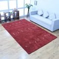 thumbnail image 1 of Rugsotic Carpets Hand Knotted Wool Area Rug 4'x6' Red Contemporary Rectangle Indoor Rug for Living Room, Bedroom Antimicrobial L00504, 1 of 10