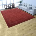 thumbnail image 1 of Rugsotic Carpets Hand Knotted Wool Area Rug 8'x10' Red Contemporary Rectangle Indoor Rug for Living Room, Bedroom Antimicrobial L00531, 1 of 10