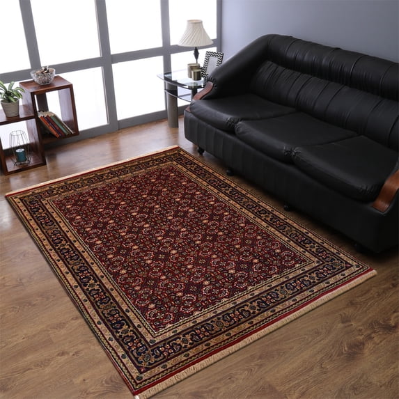Rugsotic Carpets Hand Knotted Nir, Oriental Wool Area Rug, Red, 5'4''x7'10''