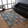 thumbnail image 1 of Rugsotic Carpets Hand Knotted Persian, Contemporary Silk And Wool Floor Area Rug For Living Room Bedroom, Blue, 8'x10', 1 of 5