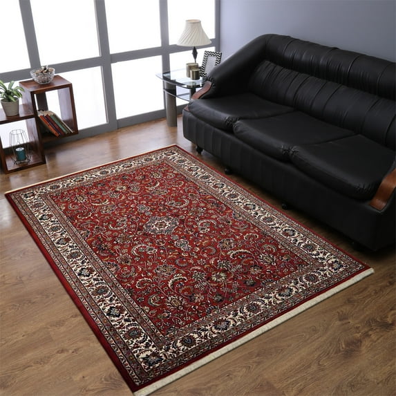Rugsotic Carpets Hand Knotted Persian, Oriental Wool Floor Area Rug For Living Room Bedroom, Red, 3'x5'