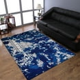 thumbnail image 1 of Rugsotic Carpets Hand Knotted Silk Area Rugs - 8'X10', Rectangle, Blue Beige, Abstract Modern Design, High Pile Thick Handmade Anti Skid Area Rugs For Living Room, Bed Room (Ns1241), 1 of 5