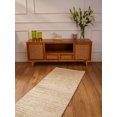 thumbnail image 1 of Rugsotic Carpets Hand Knotted Sumak Jute 2'6''x10' Runner Area Rug Contemporary Ivory J00012, 1 of 6