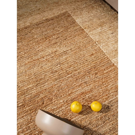 Rugsotic Carpets Hand Knotted Sumak Jute 4'x6' Area Rug Contemporary Light Brown White J00009