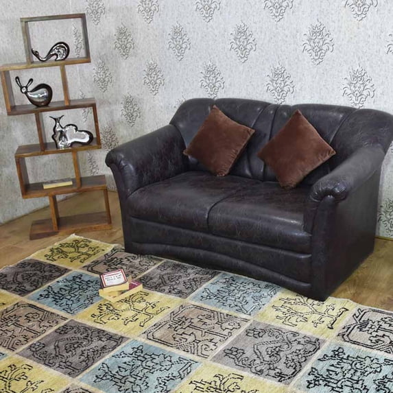 Rugsotic Carpets Handmade Rugs Hand Knotted Rectangle 5'x8' Multicolor Viscose for Indoor Use