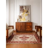 Rugsotic Carpets Hand Knotted Wool Area Rug 4'x4' Gold Red Oriental ...