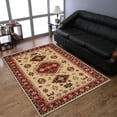 thumbnail image 1 of Rugsotic Carpets Hand Knotted Wool and Silk Area Rug, 6'x9', Rectangle, Gold Red, Oriental Handmade Low Pile Rug for Living Room Bedroom, 1 of 5