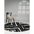 thumbnail image 1 of Rugsotic Carpets Hand Tufted Shag Polyester Eco-Friendly Area Rugs - 10'x10', Round, Black Beige, Plain Solid Design, High Pile Handmade Anti Skid Rugs for Living Room, Bed Room K00013, 1 of 6